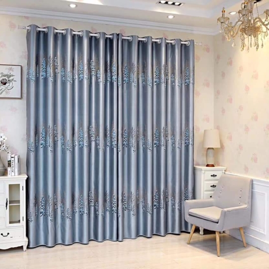 Rèm vải ngọc trai xám